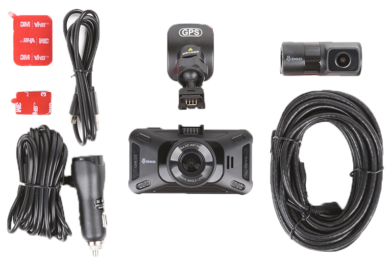 DOD automobilinė kamera GS980D - pakuotės turinys