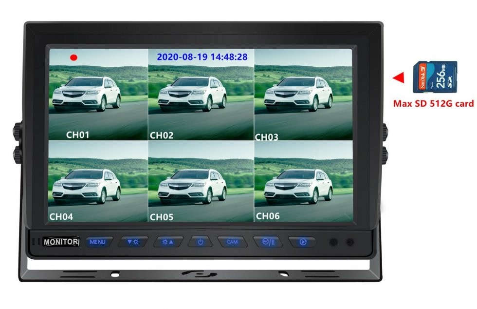 automobilio atbulinės eigos monitorius - sd kortelė iki 512 GB