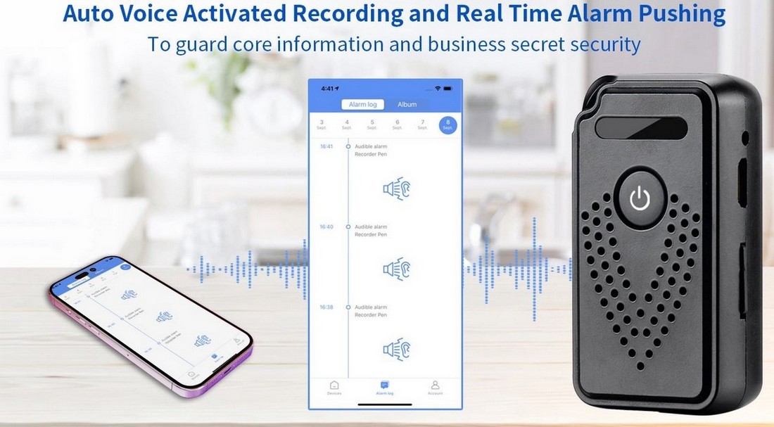 WIFI APP garso diktofonas valdomas per jūsų mobilųjį telefoną