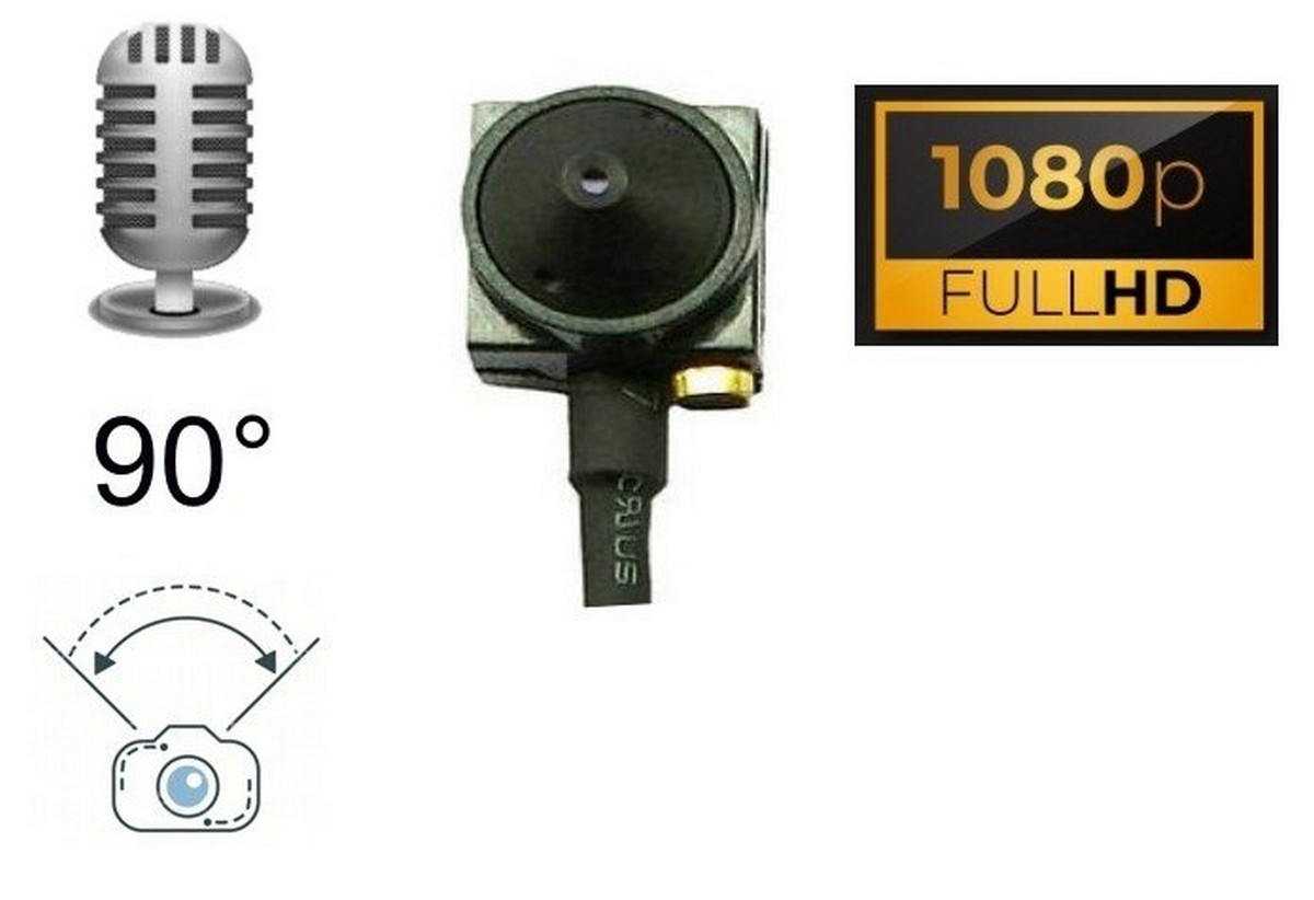 FULL HD pinhole kamera 90° kampu garso įrašymo miniatiūrinė kamera