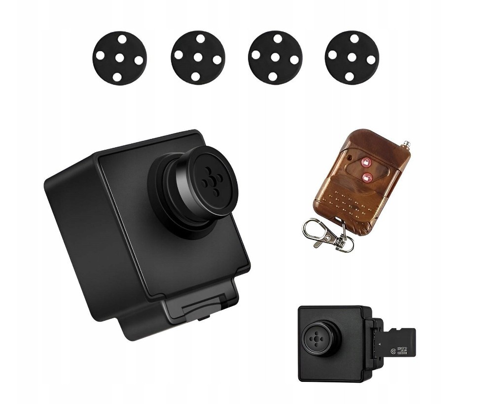 Paslėpta kamera mygtuke – šnipinėjimo mygtuko kamera mini Full HD