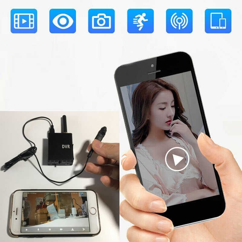 mini Full HD pinhole kameros stebėjimas per mobilųjį telefoną