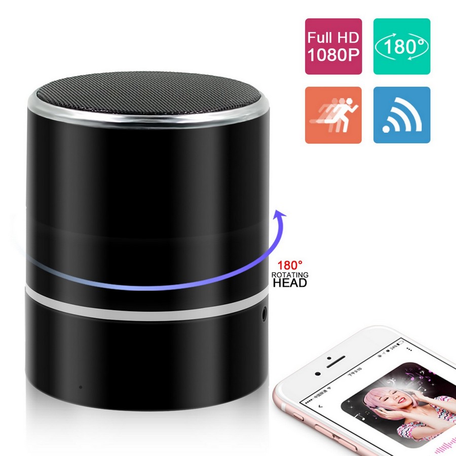 Bluetooth garsiakalbis su FULL HD Wifi P2P besisukančia kamera