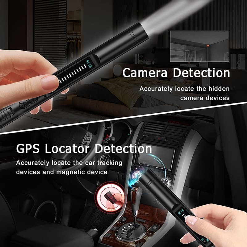 automobilių detektorius - blakės, šnipinėjimo įrenginiai, kameros