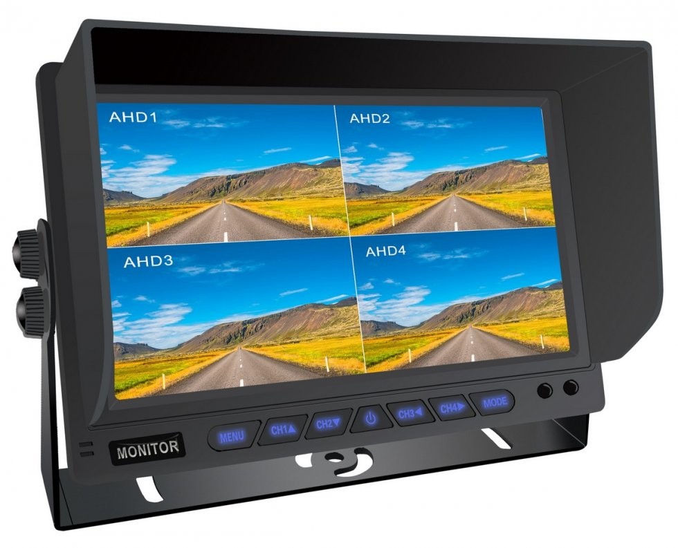 8CH hibridinis 10" atbulinės eigos HD monitorius automobiliui ar mašinai