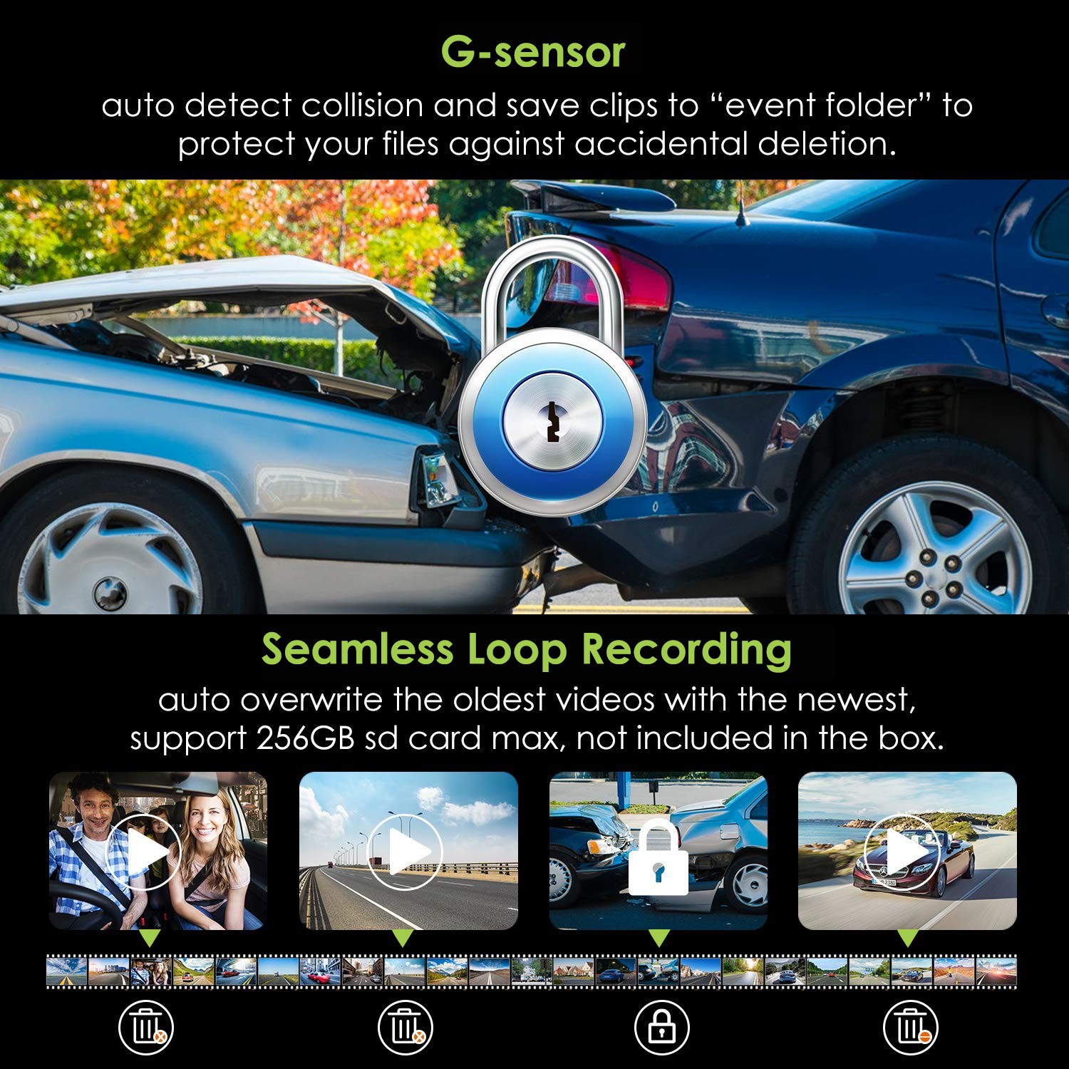 automobilio kameros g sensor profio x6