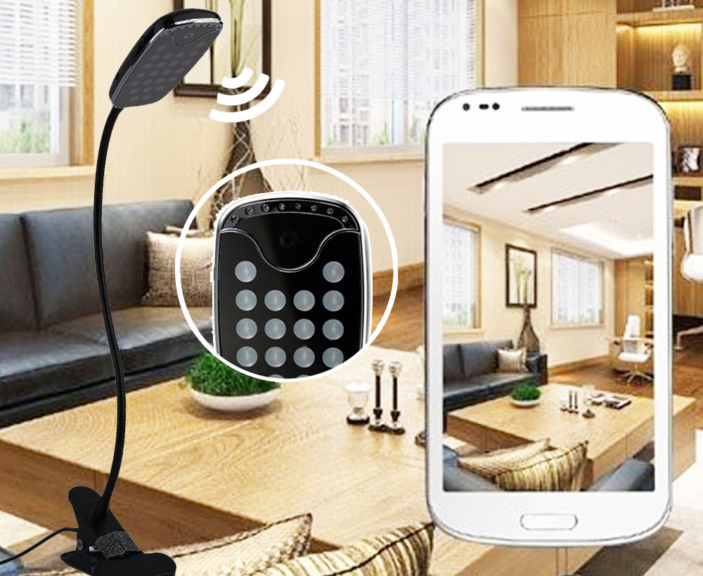 LED stalinis šviestuvas su paslėpta kamera, WiFi