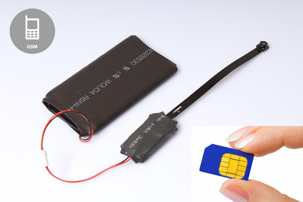 Gsm šnipinėjimo kamera SIM ir SD kortelėje