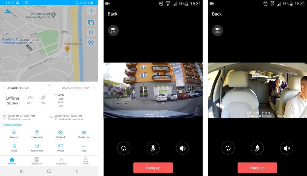 transporto priemonės apsaugos funkcija - profio x4 kamera