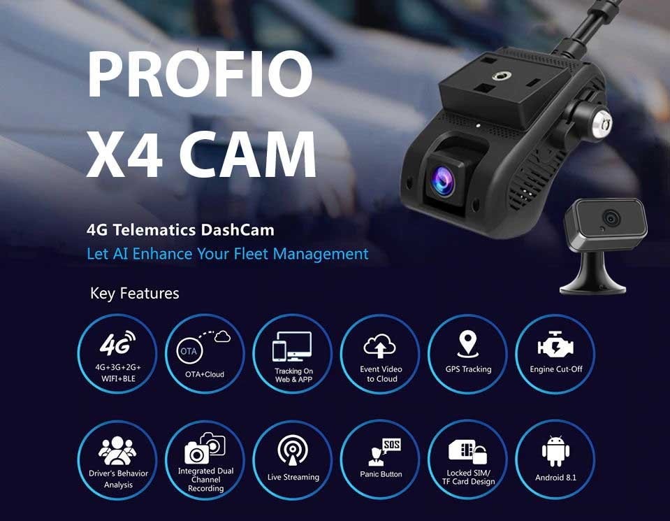 dviejų debesų automobilio kamerų sistema profio x4 su gps