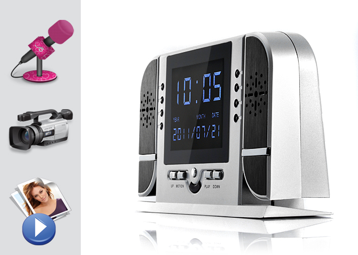 LCD žadintuvas su kamera + judesio aptikimas + naktinis IR LED
