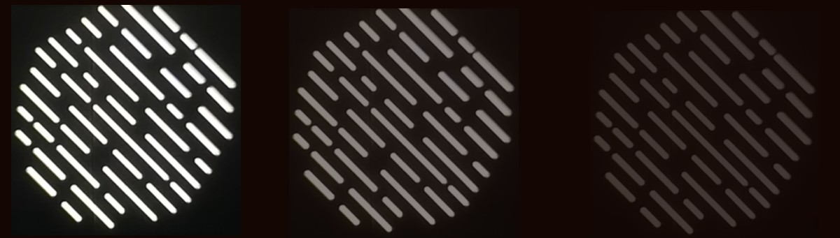 gobo projektoriaus pritemdymo funkcija