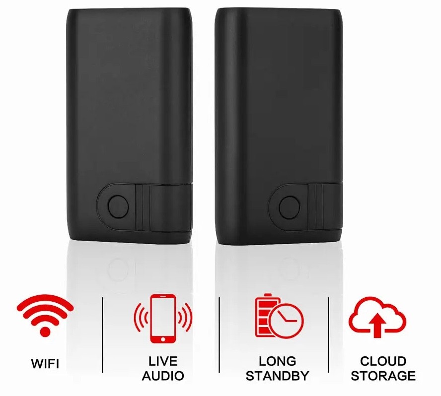WIFI garso įrašymo įrenginys maitinimo bloke - tiesioginis garso perdavimas per APP