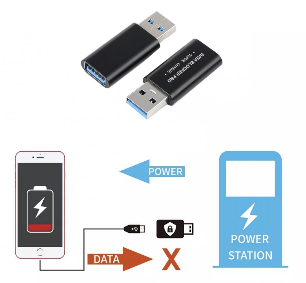 Mobiliojo išmaniojo telefono apsauga USB įkrovimo metu – Data Blocker Pro