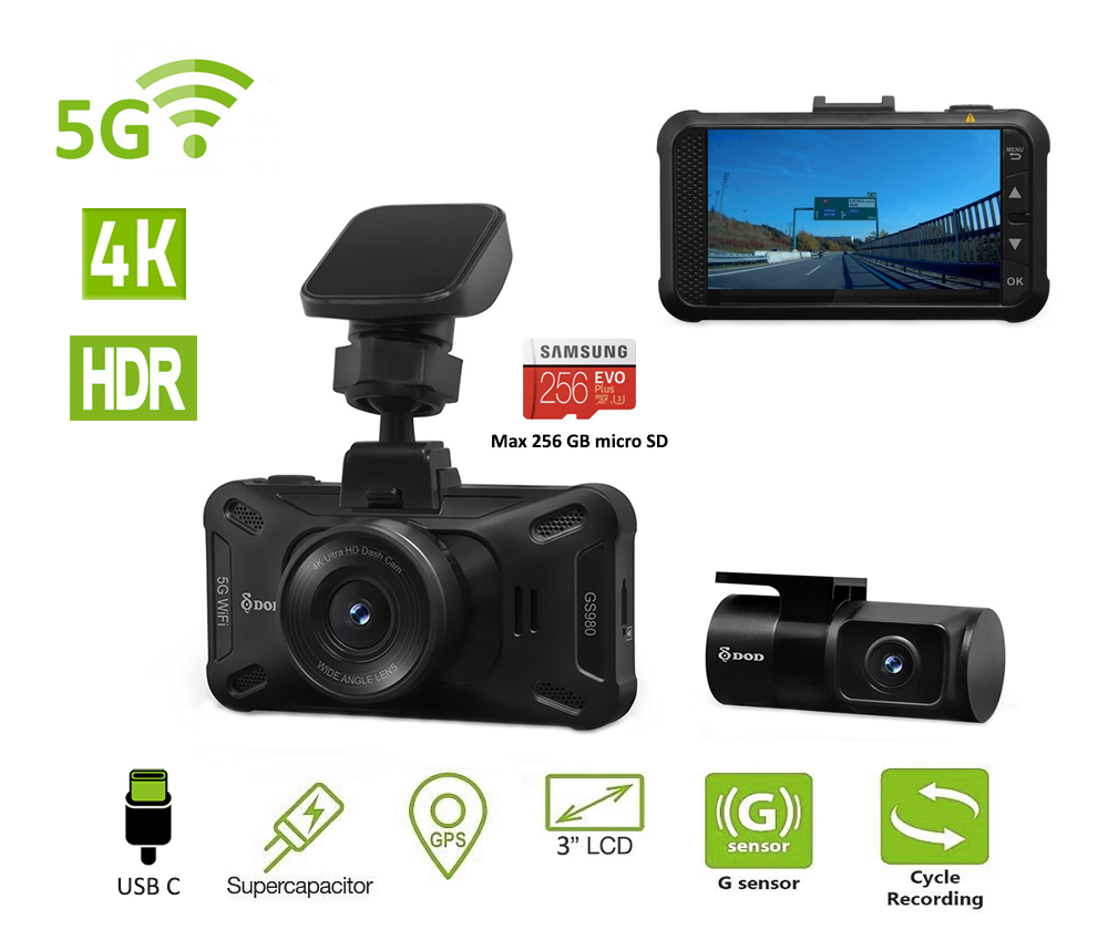 Geriausia 4k 5G automobilio kamera su GPS
