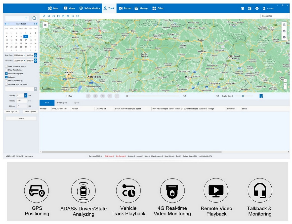 dvr automobiliui - CMVS platforma PROFIO X7